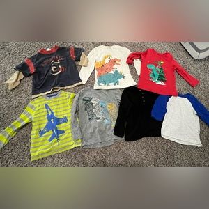 2T boys Lot of 7 long sleeve shirts EUC